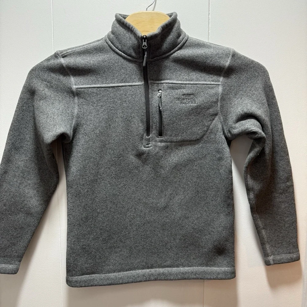 The‎ North Face Sweater Pullover Mens Size Small Gray 1/4 Zip Fleece